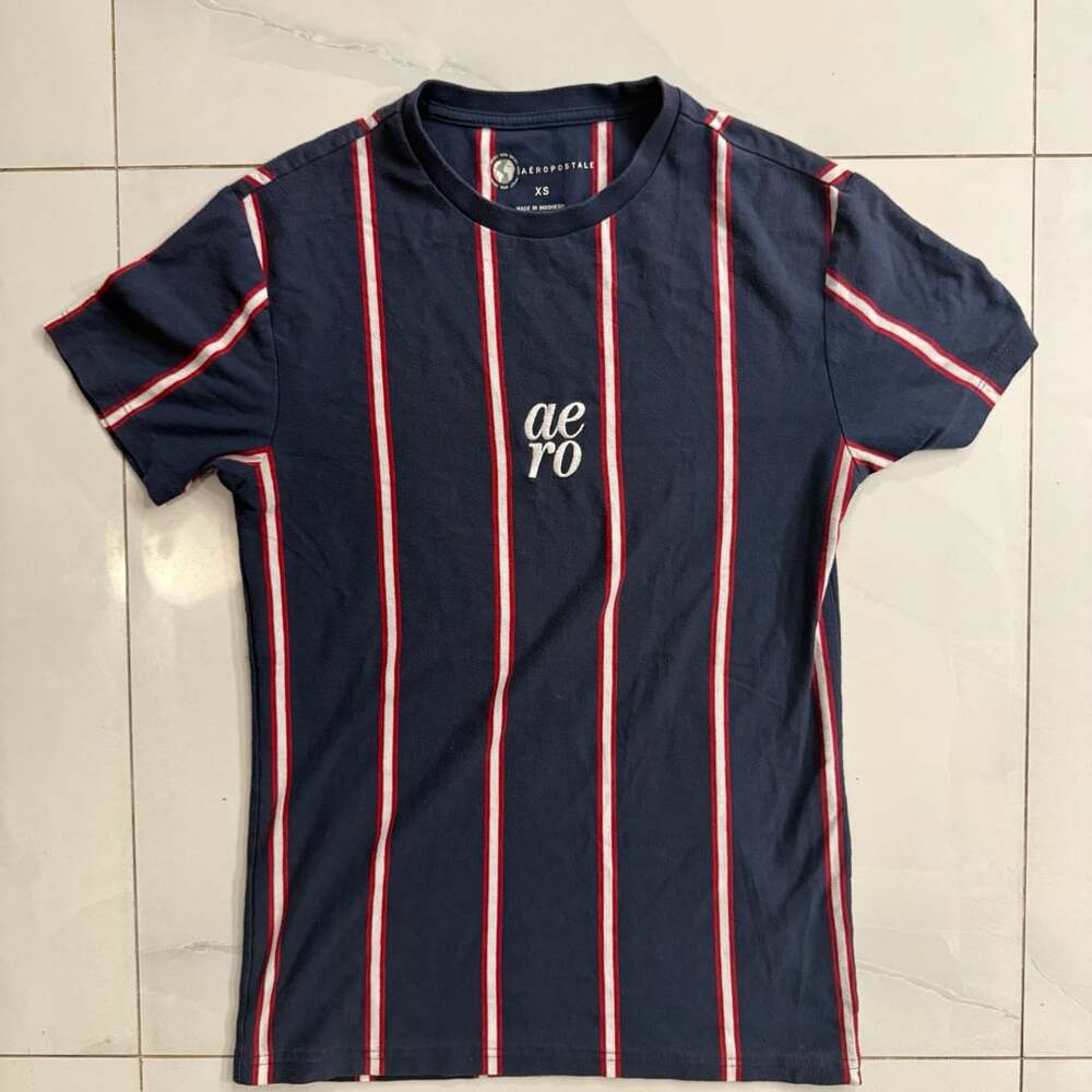 Aeropostale Striped Logo T-Shirt